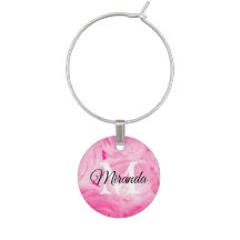 Custom monogram pretty pink rose photo wedding