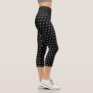 Custom monogram print high waist capri leggings