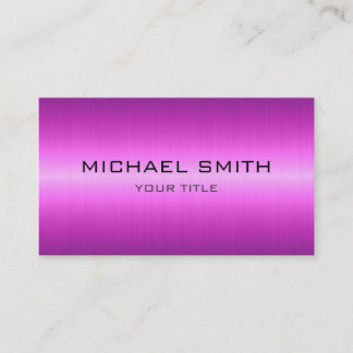 Custom Monogram Purple Stainless Steel Metal Business Card