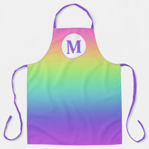 Custom Monogram Rainbow Apron