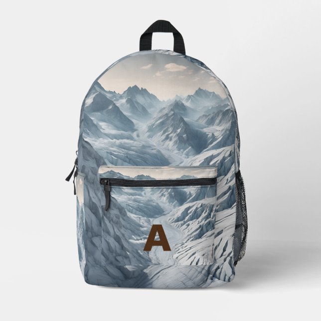 Custom Monogram Rainbow Mountains Backpack (Front)