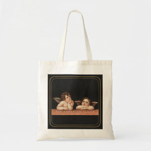 Custom Monogram Raphael Cherub Vintage Fine Art Tote Bag