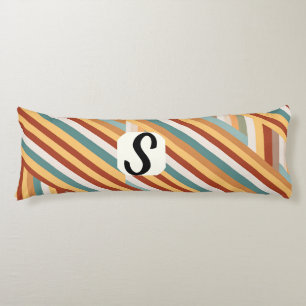 Custom Monogram Retro 70s Geometric Abstract Body Cushion