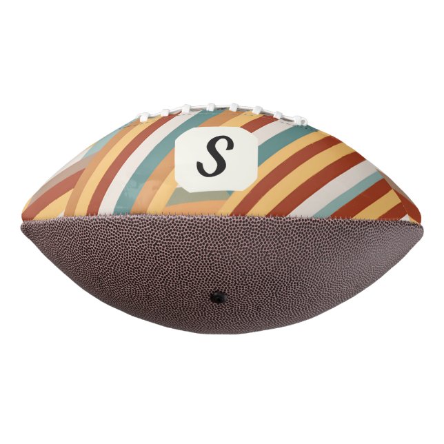 Custom Monogram Retro 70s Geometric Football (Rotated 270)