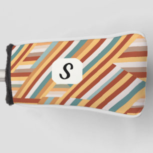 Custom Monogram Retro 70s Geometric Golf Head Cover
