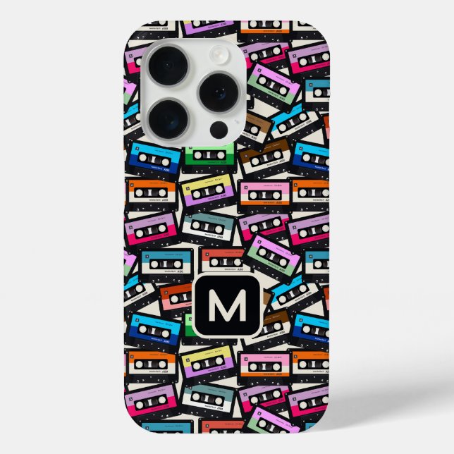 Custom Monogram Retro Casette Tapes Case-Mate iPhone Case (Back)