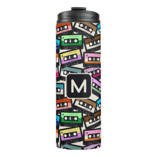 Custom Monogram Retro Casette Tapes Thermal Tumbler