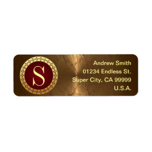 Custom Monogram Return Address Label