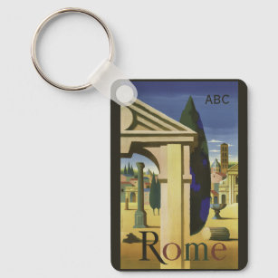 Custom Monogram Rome Italy Key Ring
