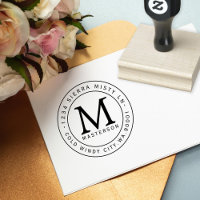 Custom Monogram Rubber Address Stamp