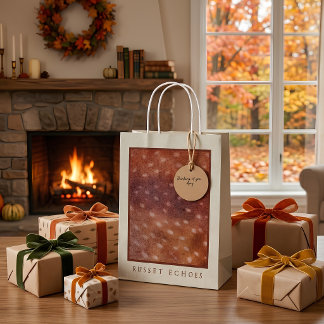Custom Monogram Russet Fawn Print Medium Gift Bag