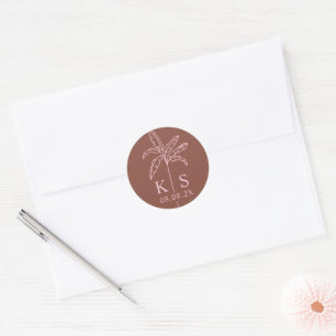 Custom Monogram Save the Date Logo Classic Round   Classic Round Sticker