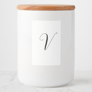 Custom monogram script initial food label