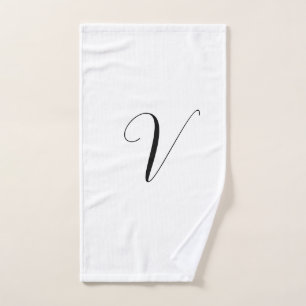 Custom monogram script initial hand towel
