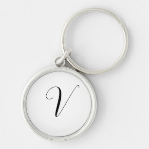 Custom monogram script initial key ring