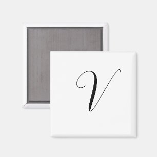 Custom monogram script initial magnet