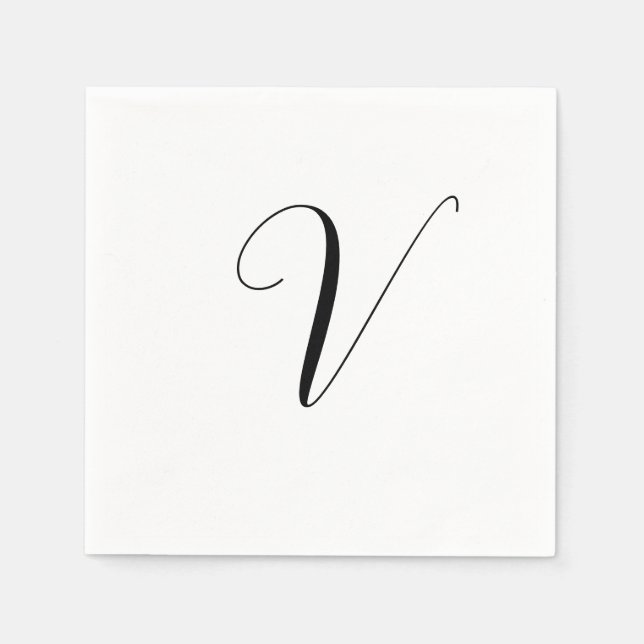 Custom monogram script initial napkin (Front)