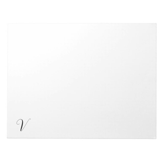 Custom monogram script initial notepad (Front)