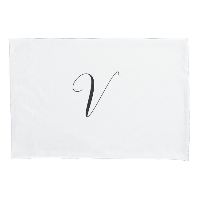 Custom monogram script initial pillowcase (Front)