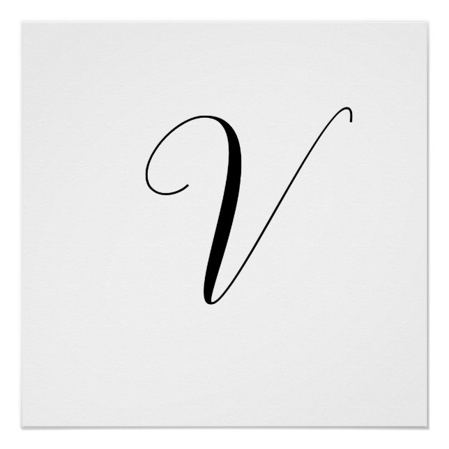 Custom monogram script initial poster (Front)