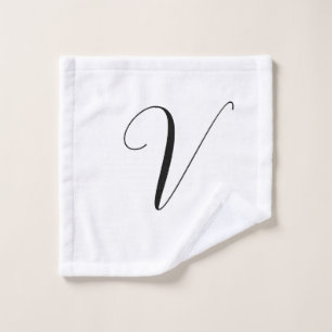 Custom monogram script initial wash cloth