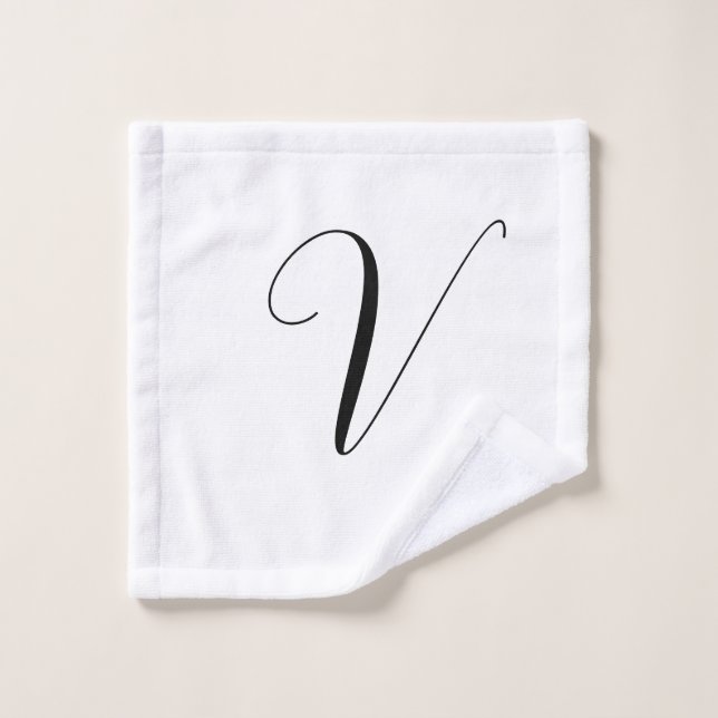 Custom monogram script initial wash cloth (Wash Cloth)