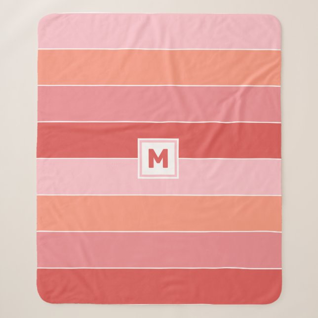 Custom Monogram Sherpa Blanket (Front)