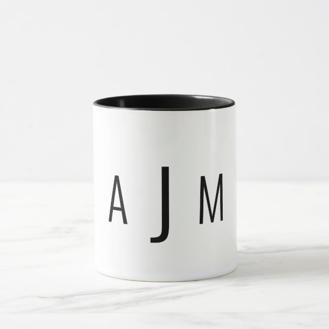 Custom Monogram Simple Modern Font Mug (Center)