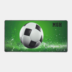 Custom Monogram Soccer Ball Desk Mat