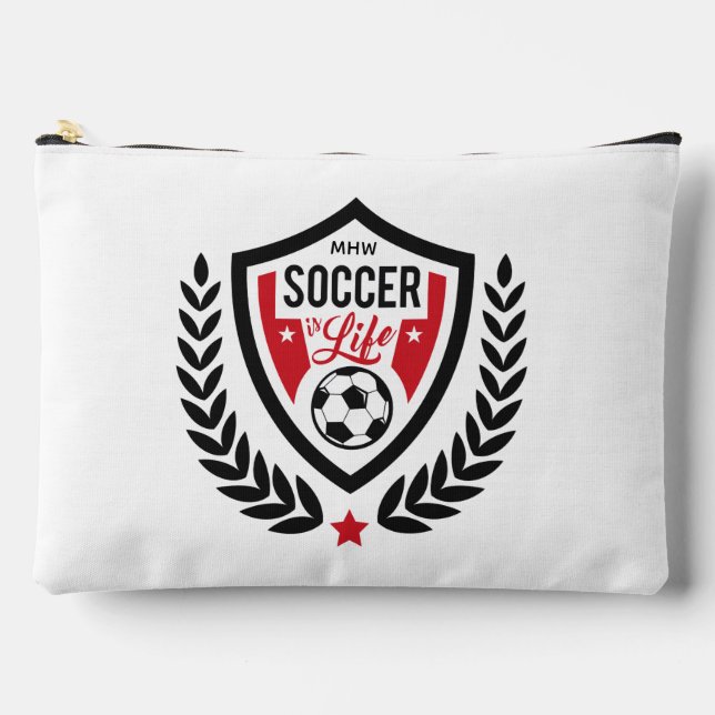 Custom Monogram Soccer Logo Accessory Pouch (Front)