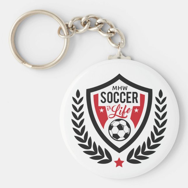 Custom Monogram Soccer Logo key chains (Front)