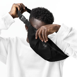 Custom Monogram Solid Black Bum Bags