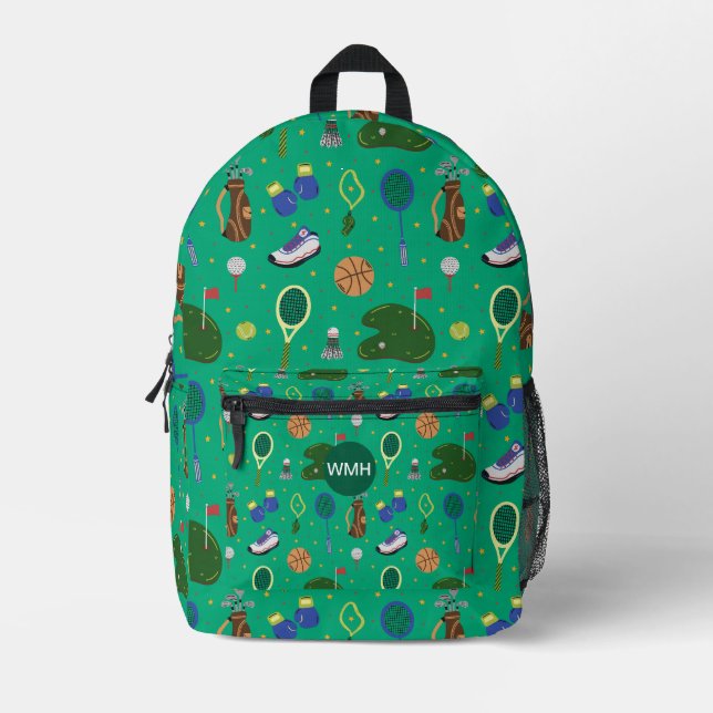 Custom Monogram Sport Backpack (Front)