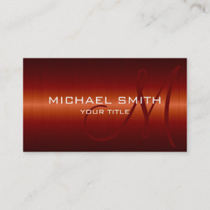 Custom Monogram Stainless Steel Metal Business Card