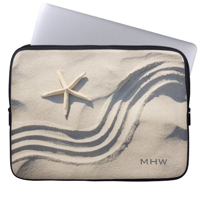 Custom monogram Starfish laptop sleeves (Front)