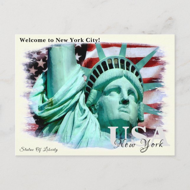 Custom Monogram Statue of Liberty , New York, USA  Postcard (Front)