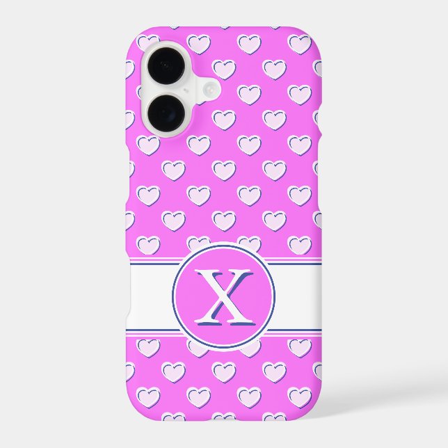 Custom Monogram Striking Colors Pink And White (Back)