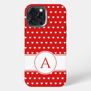 Custom Monogram Striking Red And White iPhone Case