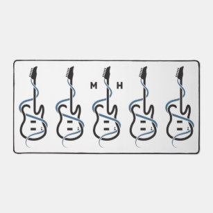 Custom Monogram Stylised Guitar Desk Mat