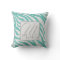 Custom Monogram Teal Aqua Blue Zebra Stripes