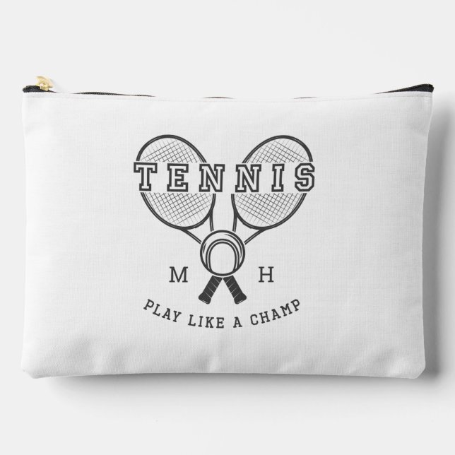 Custom monogram TENNIS Accessory Pouch (Front)