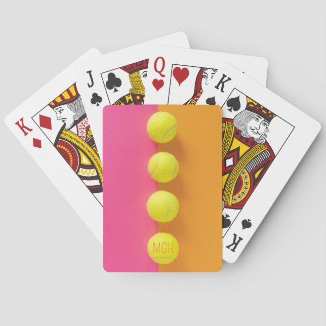 Custom Monogram Tennis Balls Playing Cards (Back)