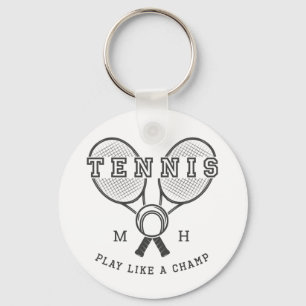 Custom monogram TENNIS key chains