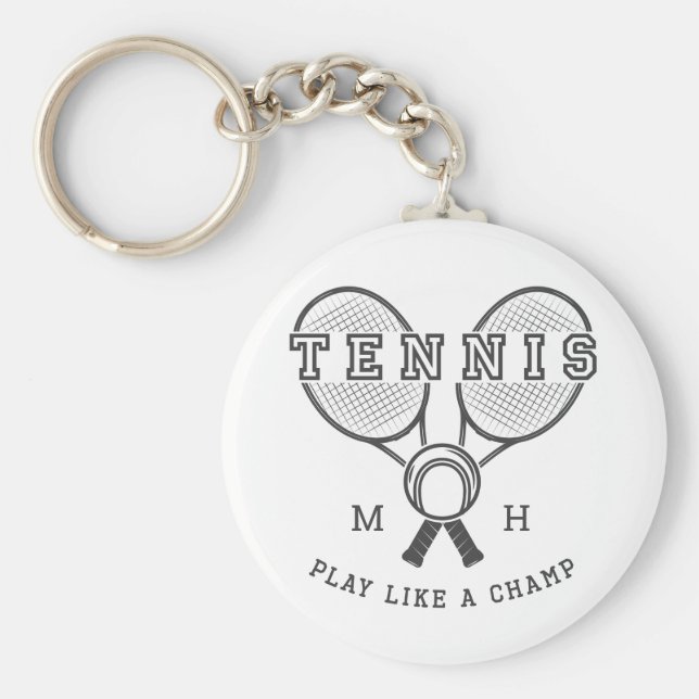 Custom monogram TENNIS key chains (Front)