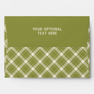 Custom Monogram & Text Plaid / Tartan Pattern Envelope