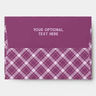 Custom Monogram & Text Plaid / Tartan Pattern Envelope