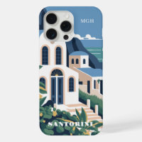 Custom Monogram & Text Santorini Greece