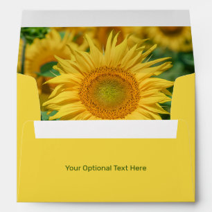 Custom monogram & text Sunflower Envelope