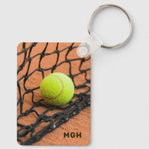 Custom Monogram & Text Tennis Key Ring