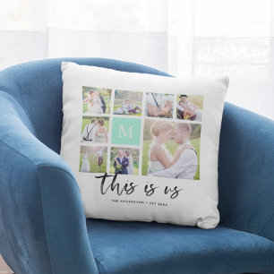 Custom Monogram This is Us Photo Collage Cushion